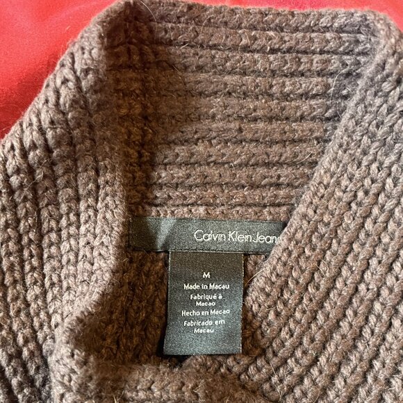 Calvin Klein Women's Size M Cap Sleeve Wool Blend Cardigan - Picture 2 of 4